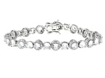 White Cubic Zirconia Rhodium Plated Tennis Bracelet 20.64ctw