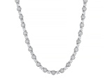 White Cubic Zirconia Rhodium Over Brass Tennis Necklace 53.00ctw