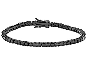 Black Cubic Zirconia Black Rhodium Over Brass Tennis Bracelet 10.08ctw