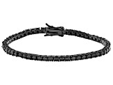 Black Cubic Zirconia Black Rhodium Over Brass Tennis Bracelet 10.08ctw