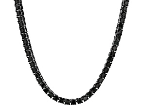 Black Cubic Zirconia Black Rhodium Over Brass Tennis Necklace 25.92ctw