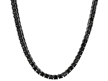 Picture of Black Cubic Zirconia Black Rhodium Over Brass Tennis Necklace 25.92ctw