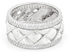 White Cubic Zirconia Rhodium Over Sterling Silver Ring 2.05ctw