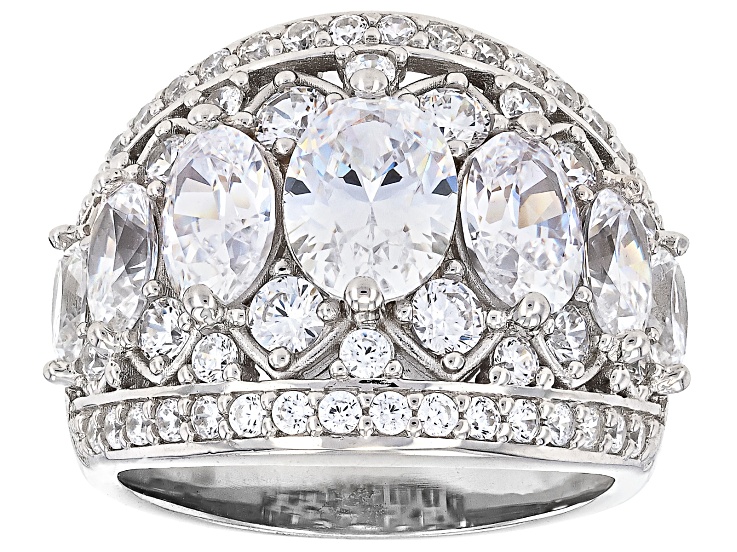 White Cubic Zirconia Platinum Over Sterling Silver Ring 8.85ctw