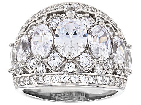 White Cubic Zirconia Platinum Over Sterling Silver Ring 8.85ctw