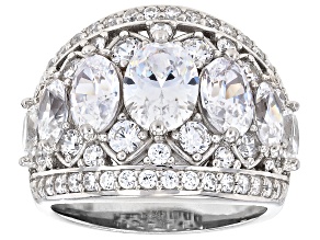 White Cubic Zirconia Platinum Over Sterling Silver Ring 8.85ctw