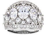 White Cubic Zirconia Platinum Over Sterling Silver Ring 8.85ctw
