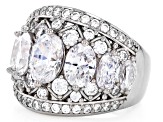 White Cubic Zirconia Platinum Over Sterling Silver Ring 8.85ctw