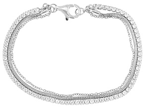 White Cubic Zirconia Rhodium Over Sterling Silver Bracelet 4.08ctw