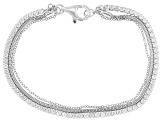 White Cubic Zirconia Rhodium Over Sterling Silver Bracelet 4.08ctw