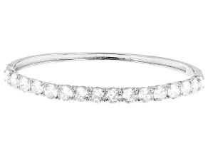 White Cubic Zirconia Rhodium Over Brass Bangle 11.00ctw
