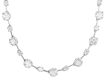 Picture of White Cubic Zirconia Rhodium Over Brass Tennis Necklace 20.51ctw