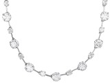 White Cubic Zirconia Rhodium Over Brass Tennis Necklace 20.51ctw