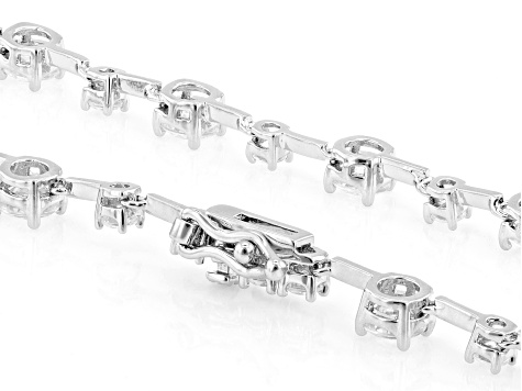 White Cubic Zirconia Rhodium Over Brass Tennis Necklace 20.51ctw