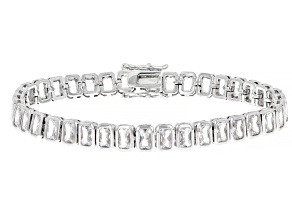 White Cubic Zirconia Rhodium Over Brass Tennis Bracelet 19.00ctw
