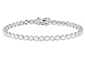 White Cubic Zirconia Rhodium Over Brass Tennis Bracelet 4.00ctw