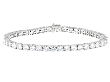 Picture of White Cubic Zirconia Rhodium Over Sterling Silver Tennis Bracelet 17.42ctw