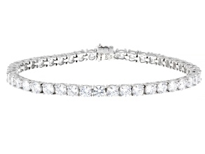 White Cubic Zirconia Rhodium Over Sterling Silver Tennis Bracelet 17.42ctw