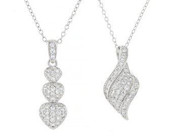 White Cubic Zirconia 18k Yellow Gold Over Sterling Silver Pendant 5.35ctw