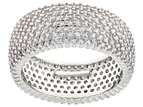 White Cubic Zirconia Rhodium Over Brass Ring 4.10ctw