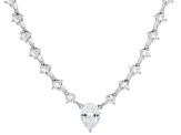 White Cubic Zirconia Rhodium Over Sterling Silver Tennis Necklace 14.86ctw
