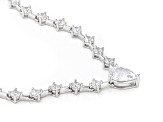 White Cubic Zirconia Rhodium Over Sterling Silver Tennis Necklace 14.86ctw