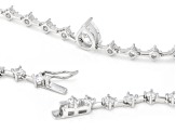 White Cubic Zirconia Rhodium Over Sterling Silver Tennis Necklace 14.86ctw