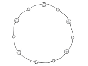 White Cubic Zirconia Stainless Steel Anklet 4.85ctw
