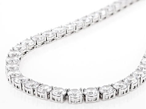 White Cubic Zirconia Rhodium Over Brass Necklace, Bracelet, and Earrings Set 136.06ctw