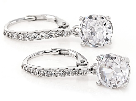 White Cubic Zirconia Rhodium Over Brass Necklace, Bracelet, and Earrings Set 136.06ctw