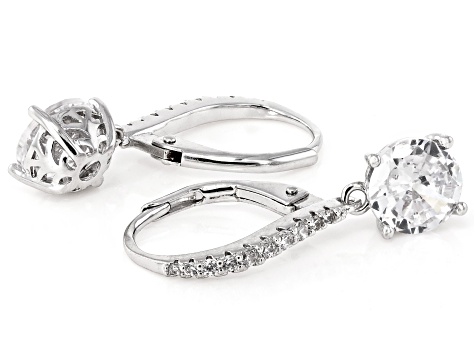 White Cubic Zirconia Rhodium Over Brass Necklace, Bracelet, and Earrings Set 136.06ctw