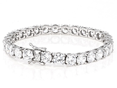 White Cubic Zirconia Rhodium Over Brass Necklace, Bracelet, and Earrings Set 136.06ctw