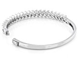 White Cubic Zirconia Rhodium Over Brass Bangle Bracelet 7.57ctw