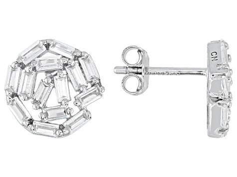 White Cubic Zirconia Rhodium Over Sterling Silver Stud Earrings 2.32ctw