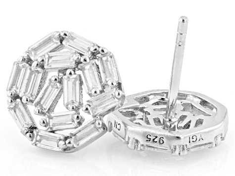 White Cubic Zirconia Rhodium Over Sterling Silver Stud Earrings 2.32ctw