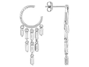 White Cubic Zirconia Rhodium Over Sterling Silver Dangle Earrings 3.50ctw