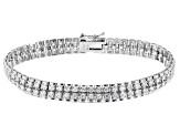 White Cubic Zirconia Rhodium Over Brass Tennis Bracelet 6.60ctw