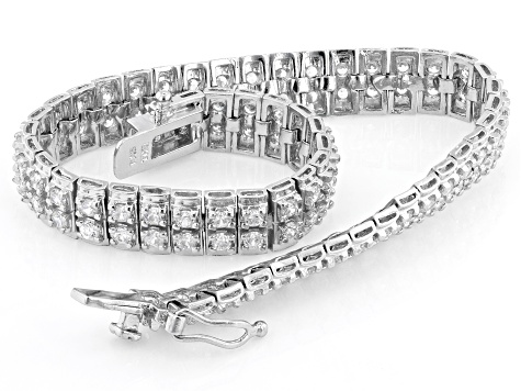 White Cubic Zirconia Rhodium Over Brass Tennis Bracelet 6.60ctw