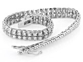 White Cubic Zirconia Rhodium Over Brass Tennis Bracelet 6.60ctw