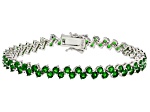 Green Cubic Zirconia Rhodium Over Brass Tennis Bracelet 14.05ctw