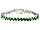 Green Cubic Zirconia Rhodium Over Brass Tennis Bracelet 14.05ctw