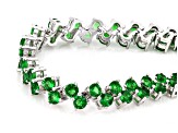 Green Cubic Zirconia Rhodium Over Brass Tennis Bracelet 14.05ctw