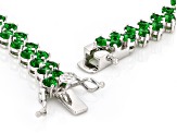 Green Cubic Zirconia Rhodium Over Brass Tennis Bracelet 14.05ctw