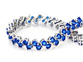 Blue Cubic Zirconia Rhodium Plated Tennis Bracelet 14.05ctw