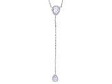 White Cubic Zirconia Rhodium Over Brass Y Necklace 2.93ctw