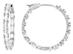 White Cubic Zirconia Rhodium Over Brass Inside-Out Hoop Earrings 8.32ctw