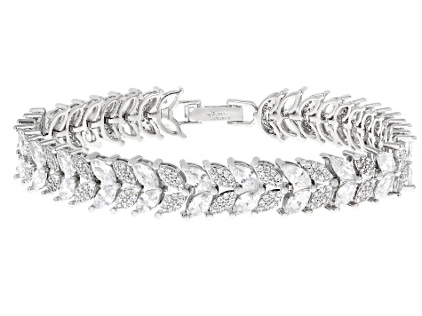 White Cubic Zirconia Rhodium Plated Tennis Bracelet 21.17ctw
