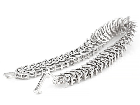 White Cubic Zirconia Rhodium Over Brass Tennis Bracelet 21.17ctw