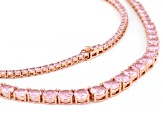 Pink Cubic Zirconia 18k Rose Gold Plated Necklace 34.85ctw