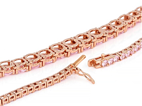 Pink Cubic Zirconia 18k Rose Gold Plated Necklace 34.85ctw